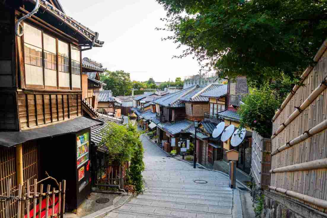 Calles tradicionales del barrio Gion en Kioto